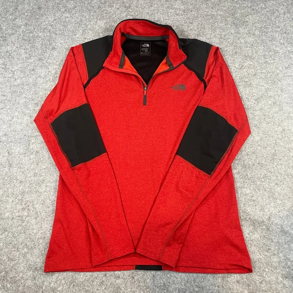 The North Face FlashDry-XD Mens Performance Quarter-Zip Pullover M Red
